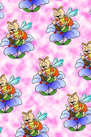 勤劳的小蜜蜂印花华亿平台图片