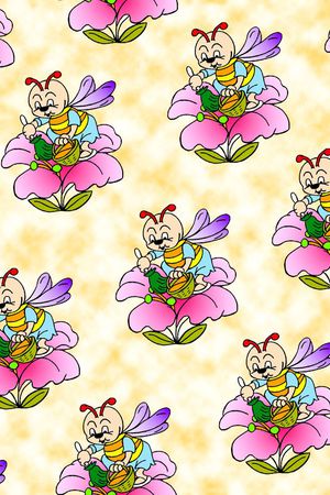 勤劳的小蜜蜂印花华亿平台图片