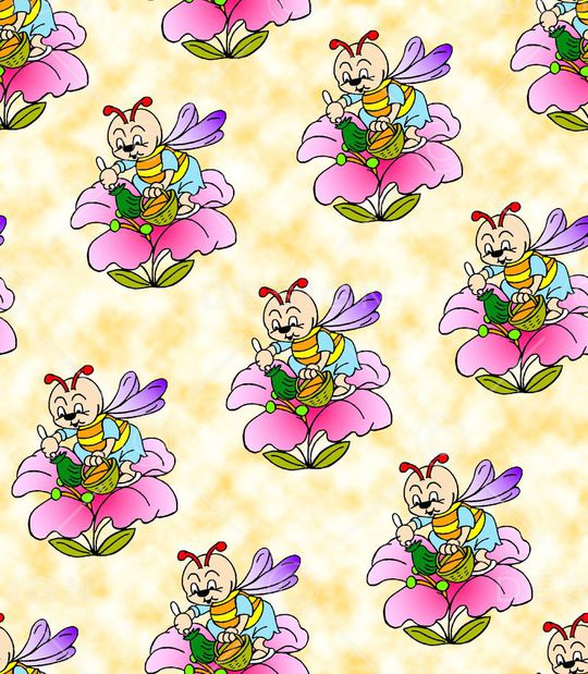 勤劳的小蜜蜂印花华亿平台图片