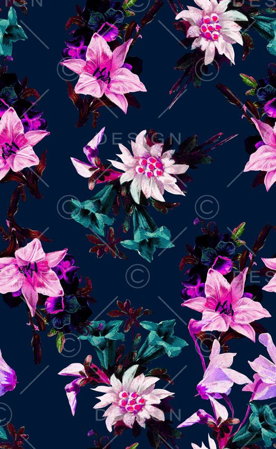 复古花卉印花华亿平台图片