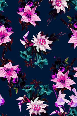 复古花卉印花华亿平台图片