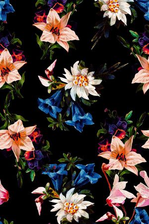 复古花卉印花华亿平台图片