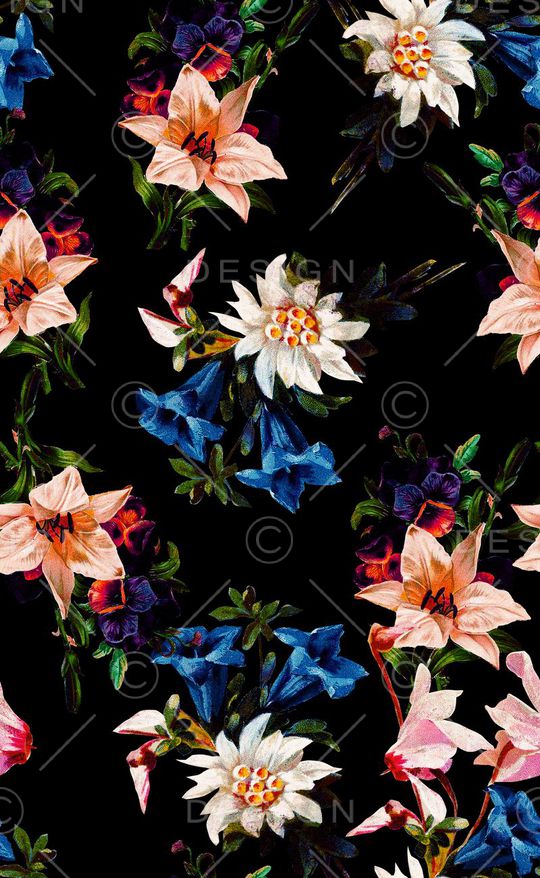 复古花卉印花华亿平台图片