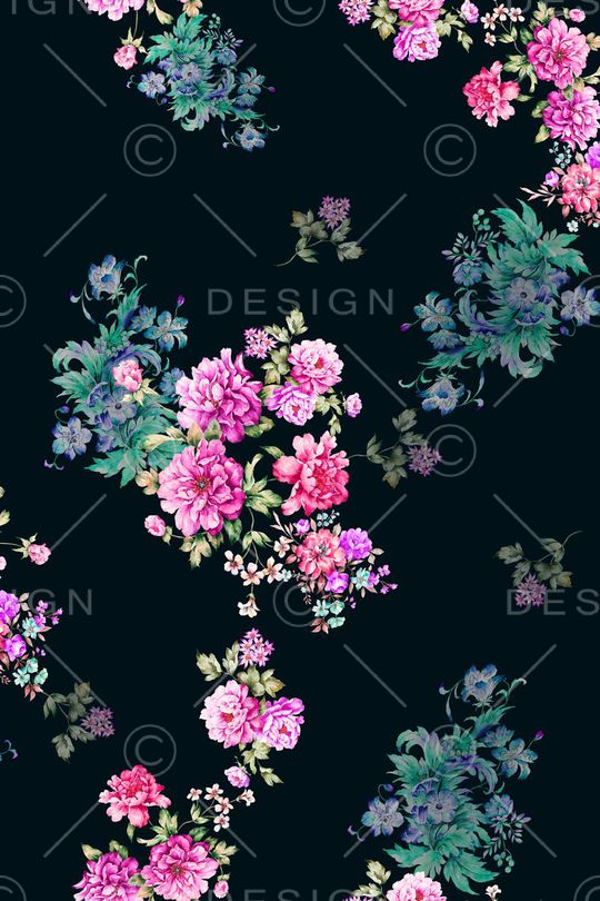 手绘画花印花华亿平台图片