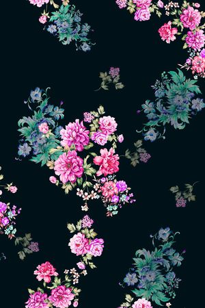 手绘画花印花华亿平台图片