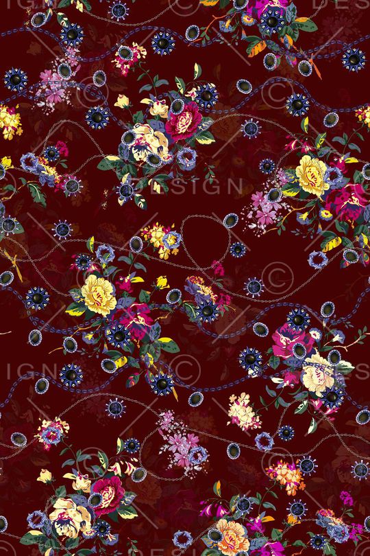 手绘花卉花朵印花华亿平台图片