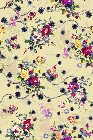 手绘花卉花朵印花华亿平台图片