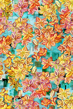 花卉抽象印花华亿平台图片