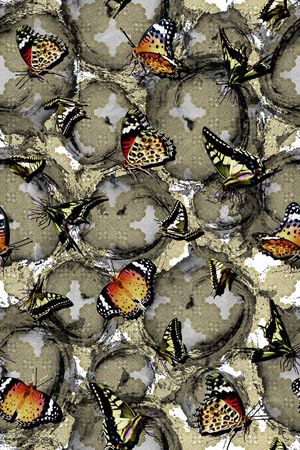 蝴蝶印花华亿平台图片