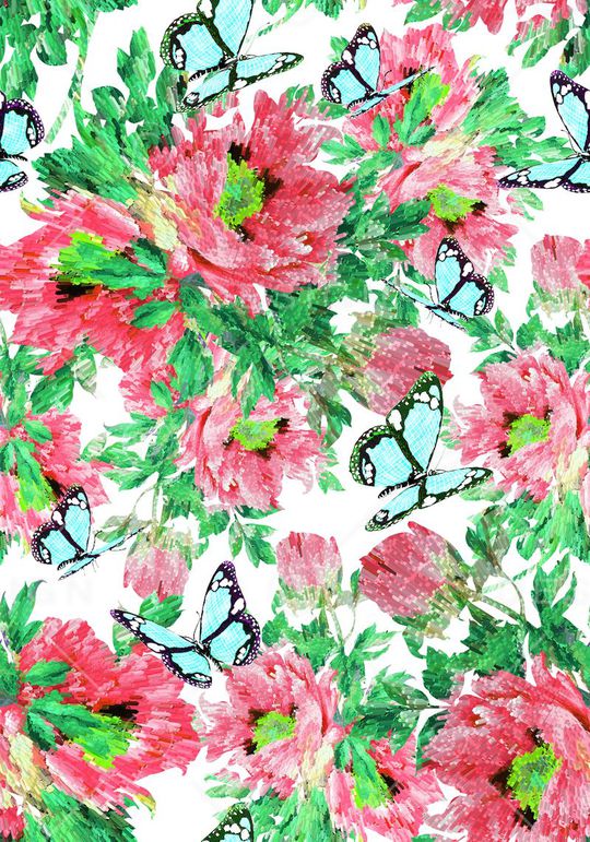 花卉印花华亿平台图片