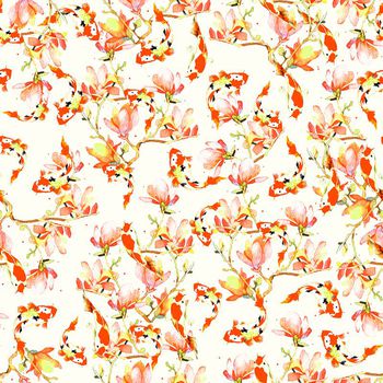 653513-花卉红鲤鱼橙