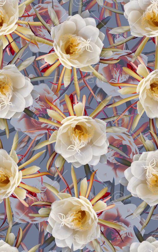 时尚潮流3D抽象花卉数码印花印花华亿平台图片