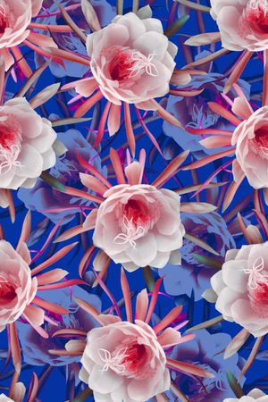 时尚潮流3D抽象花卉数码印花印花华亿平台图片