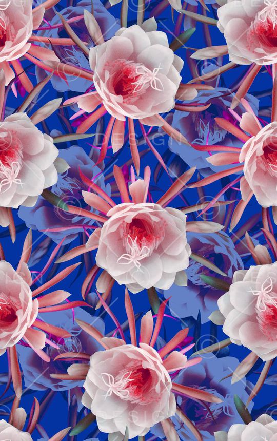 时尚潮流3D抽象花卉数码印花印花华亿平台图片