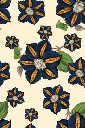 抽象手绘满版花卉印花华亿平台图片