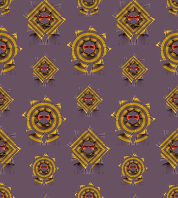 653709-几何抽象人物花卉2-2