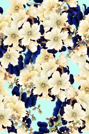 工笔画印花华亿平台图片