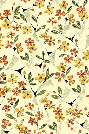 手绘小花印花华亿平台图片