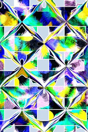 手绘几何印花华亿平台图片