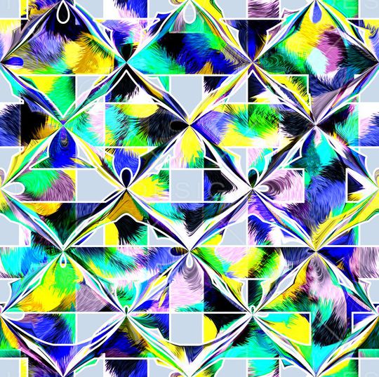 手绘几何印花华亿平台图片