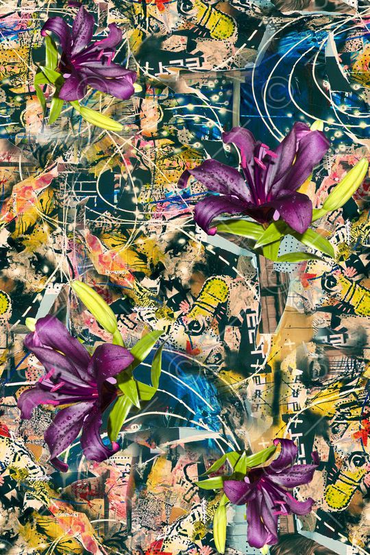 花卉印花华亿平台图片