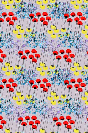 水彩花卉印花华亿平台图片