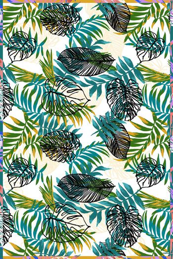 棕榈叶印花华亿平台图片