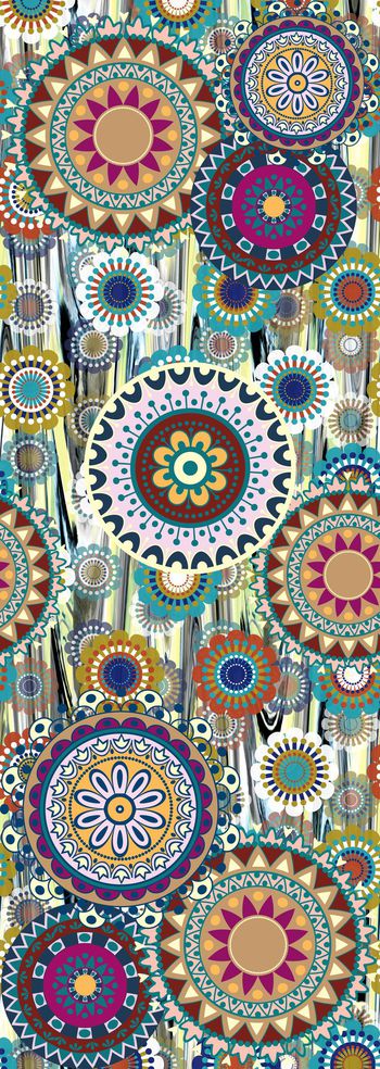 654205-民族风 圆形花纹 抽象底纹