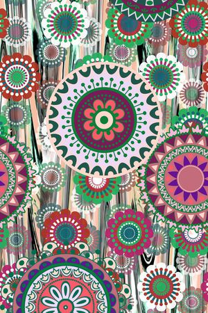 圆形花纹印花华亿平台图片