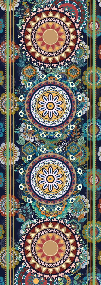 654211-民族风条纹 圆形花纹