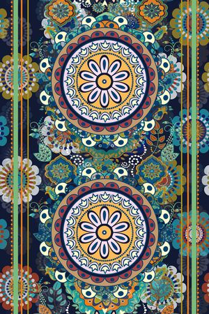 圆形花纹印花华亿平台图片