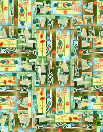 654248-民族风装饰画花瓶1