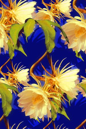 时尚抽象手绘3D花卉数码印花印花华亿平台图片