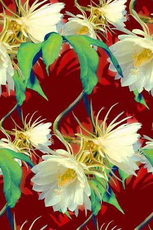 时尚抽象手绘3D花卉数码印花印花华亿平台图片