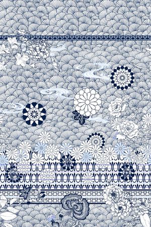 青花蓝印花华亿平台图片