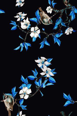 花鸟印花华亿平台图片