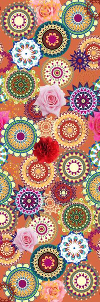 圆形花纹印花华亿平台图片