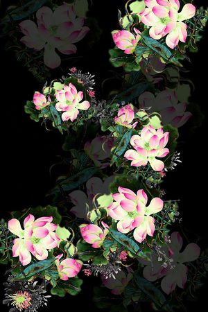 旗袍花印花华亿平台图片