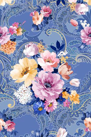 花卉印花华亿平台图片