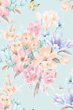 手绘花印花华亿平台图片