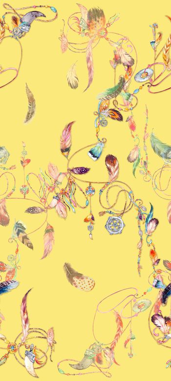 654567-时尚手绘羽毛 配饰