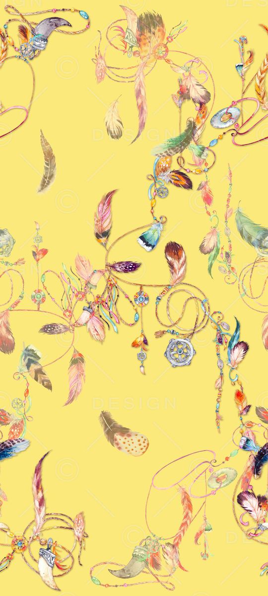 手绘羽毛印花华亿平台图片