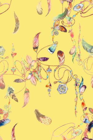 手绘羽毛印花华亿平台图片