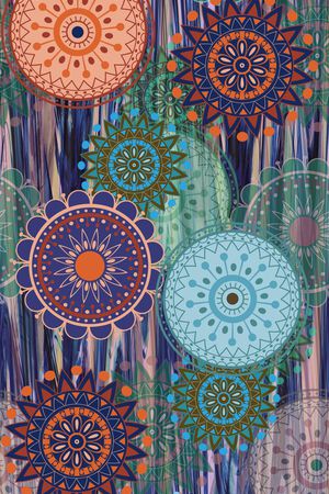 圆形花纹印花华亿平台图片