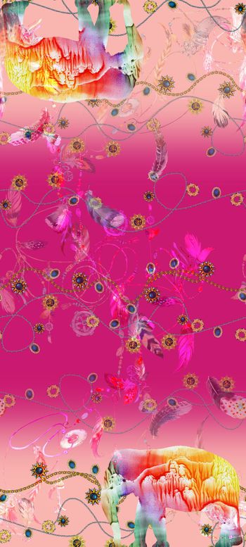 654586-时尚彩绘大象羽毛珠宝 配饰