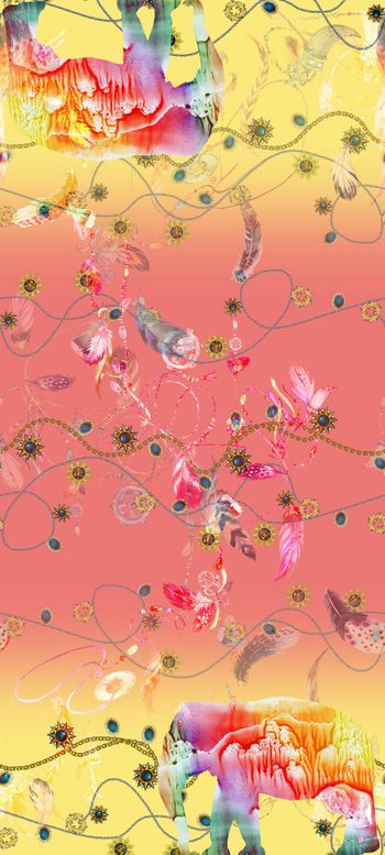 654588-时尚彩绘大象羽毛珠宝 配饰--2