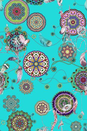 手绘羽毛印花华亿平台图片