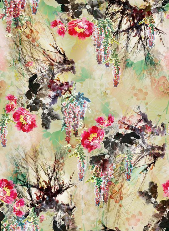 花卉印花华亿平台图片