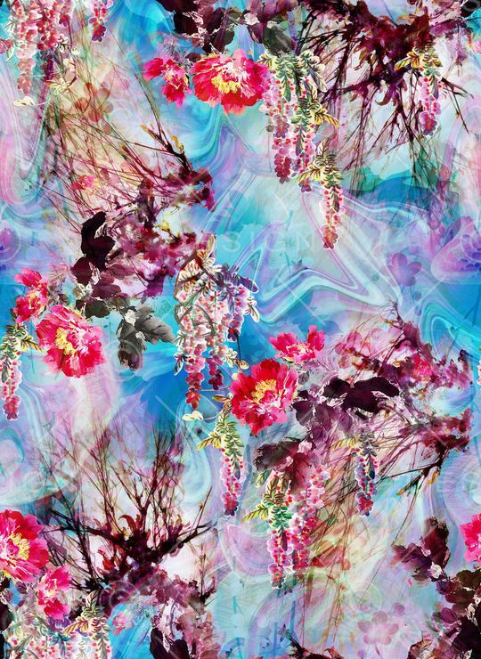 花卉印花华亿平台图片