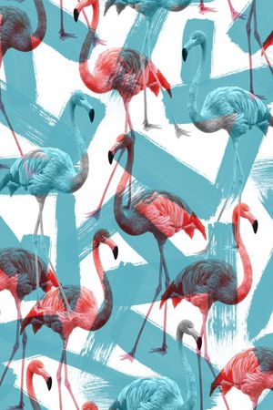 涂鸦笔刷鸟印花华亿平台图片